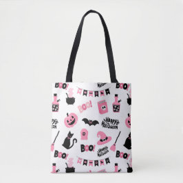 Rosa und Schwarzes Halloween Tasche