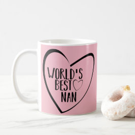 Rosa und schwarzes Herz - das beste Nan der Welt - Kaffeetasse