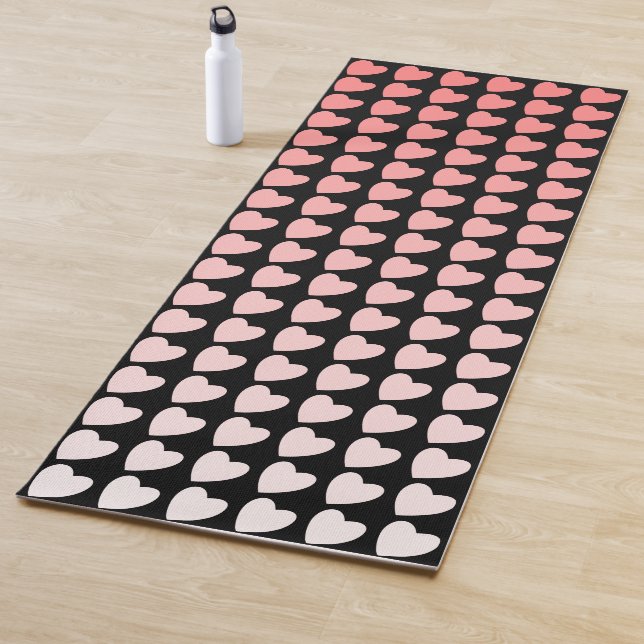 Rosa und schwarzes Herzmuster Yogamatte (Beispiel)