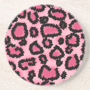 Rosa und schwarzes Leopard-Druck-Muster Getränkeuntersetzer