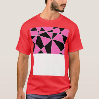 Rosa und schwarzes Muster T-Shirt