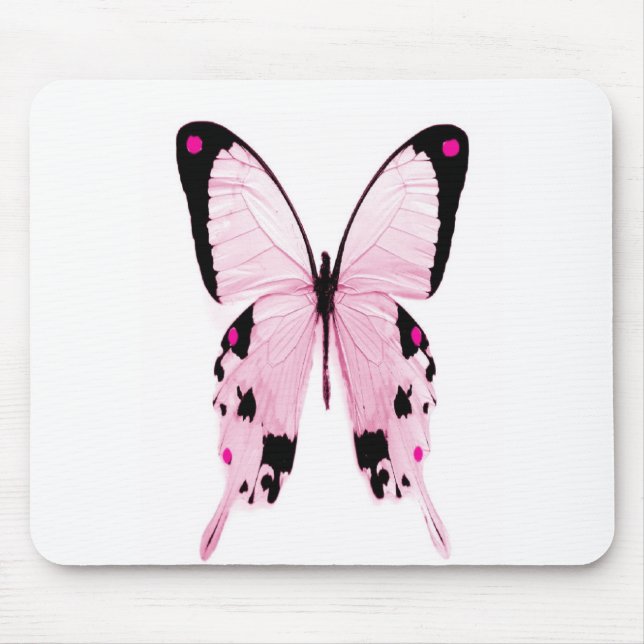 rosa und schwarzes Schmetterling mousepad (Vorne)