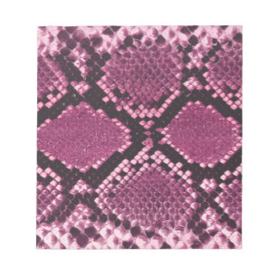 Rosa und schwarzes Snakeskin-Muster Notizblock