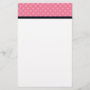 Rosa und schwarzes Tupfen-Gewohnheits-Briefpapier Briefpapier
