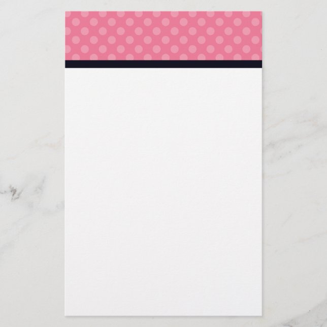 Rosa und schwarzes Tupfen-Gewohnheits-Briefpapier Briefpapier (Vorderseite)