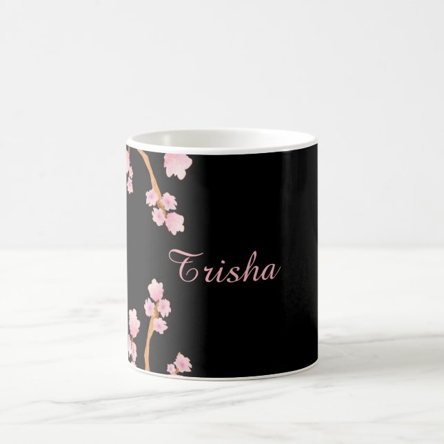 Rosa und Schwarzes Wasser Kaffeetasse (Mittel)