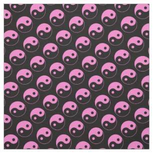 Rosa und schwarzes Yin Yang Muster-Gewebe Stoff
