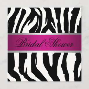 Rosa und schwarzes Zebra-Brautparty Einladung