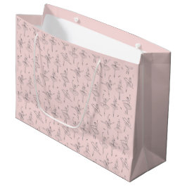 Rosa und Silber Ballerina Muster Große Geschenktüte