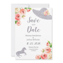 Rosa und Silber Brautparty Save the Date