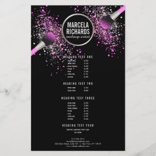 Rosa und Silber Schimmer Konfetti Makeup Artist Fl Flyer
