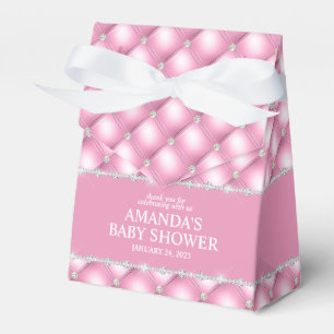 Rosa und Silber Tuff Glamour Geschenkbox Geschenkschachtel