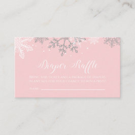 Rosa und silberer Glitzer Schneeflocke Windelwölfe Begleitkarte