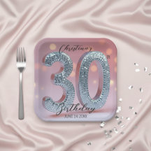 Rosa und silberfarbene Diskothek Ball 30. Geburtst