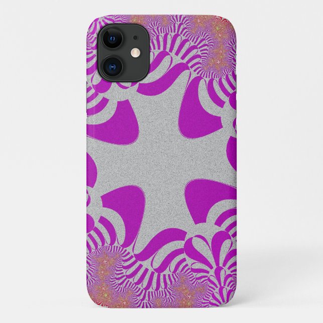 Rosa und Silberkreuz Case-Mate iPhone Hülle (Rückseite)
