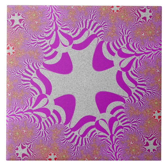 Rosa und Silberkreuz Fliese (Vorderseite)