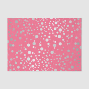 Rosa und silberne Confetti-Punkte Seidenpapier