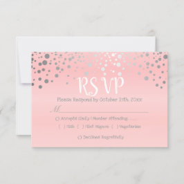 rosa und silberne Konfetti-Punkte - UAWG RSVP Karte