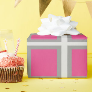 Rosa und Silberplatz Geschenkpapier