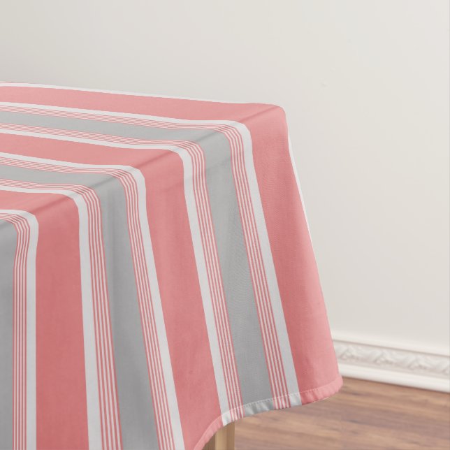 Rosa und Silberstreifen Tischdecke (Beispiel)