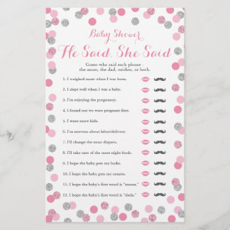 Rosa und Silver Baby Dusche sagte er sagte, sie sp