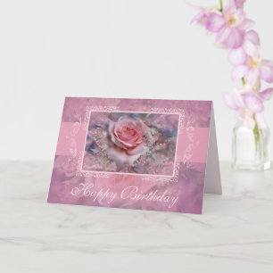 Rosa und spitze Grußkarte Karte