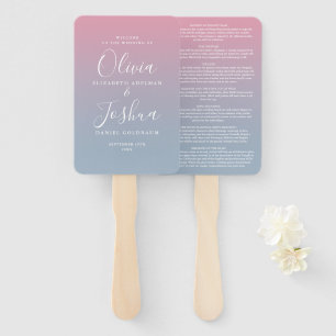 Rosa und staubblaues Ombre-Jüdisches Hochzeit Fächer