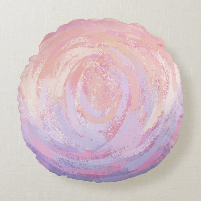 Rosa und Stinky Rundes Kissen (Vorderseite)
