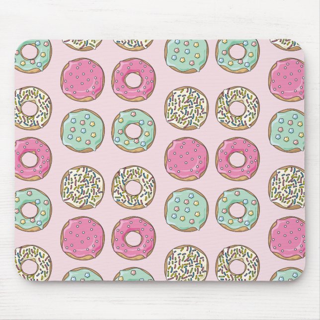 Rosa und tadelloser Krapfen-Druck Mousepad (Vorne)