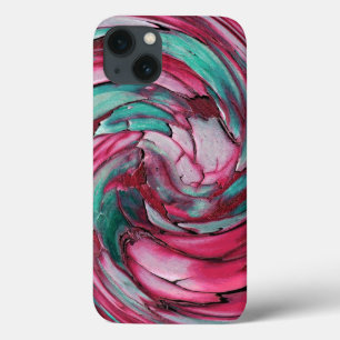 Rosa und Türkis abstraktes iPad-Case iPhone 13 Hülle