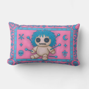 Rosa und Türkis Blauer Voodoo Puppenkissen Lendenkissen
