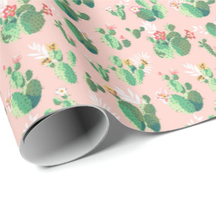 Rosa und Türkis Kaktus Südwestliches Geschenkpapie Geschenkpapier