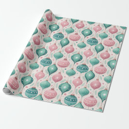 Rosa und Türkis-Kugelschmuck Weihnachten Geschenkpapier