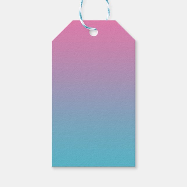 Rosa und Türkis Ombre Geschenkanhänger (Vorderseite)