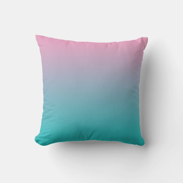 "Rosa und Türkis Ombre" Kissen (Vorderseite)