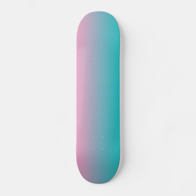 Rosa und Türkis Ombre Skateboard (Vorderseite)