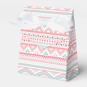 Rosa und Türkis Tribal-Design Geschenkbox Geschenkschachtel
