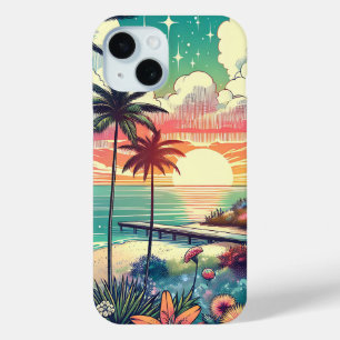 Rosa und Türkisblau   Beach Art Case-Mate iPhone Hülle