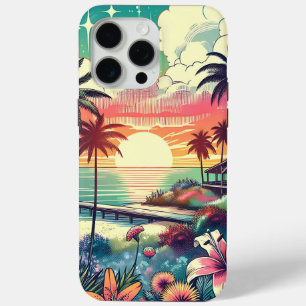 Rosa und Türkisblau Beach Art Case-Mate iPhone Hülle