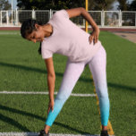 Rosa und türkisfarbene Imitate Glitzer Ombre Leggings<br><div class="desc">Dieses Imitat Glitzer ombre verfügt über einen rosa und türkisfarbenen Farbverlauf Textur Hintergrund. Einfach und elegant.</div>