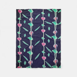 Rosa und violette Blumen Fleecedecke