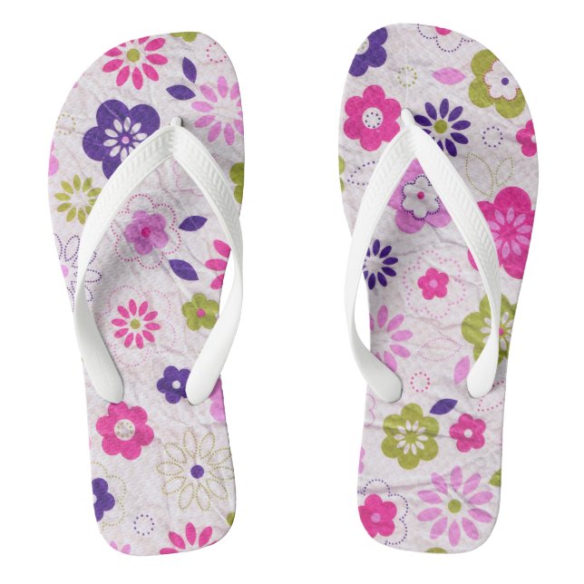 Rosa und violette Blumen Flip Flops (Fußbett)