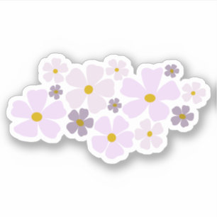 Rosa und violette Blumen Grafik Aufkleber