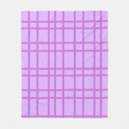Rosa und violette Blumen kariertes Muster Fleecedecke