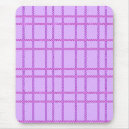 Rosa und violette Blumen kariertes Muster Mousepad