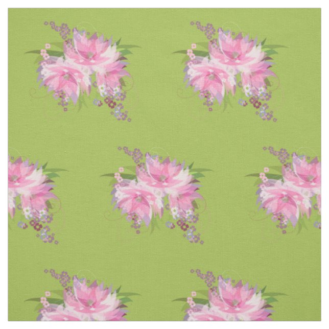 Rosa und violette Blumen Stoff (Muster)