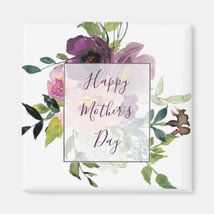 Rosa und violette Blumenmuster Magnet