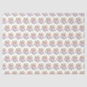 Rosa und violette elegante Blumen Seidenpapier