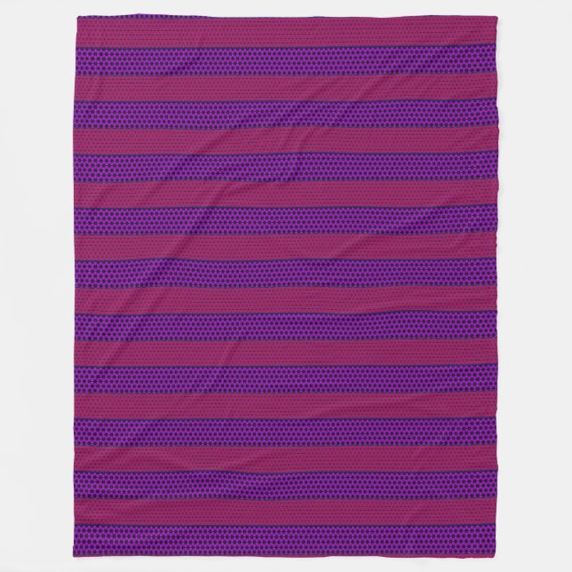 Rosa und violette gemusterte Streifen Fleecedecke (Vorderseite)