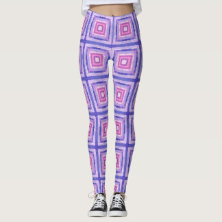 Rosa und violette geometrische Square-Leggings Leggings